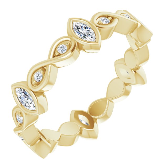 0.70 ct. Bezel Set Marquise & Round Diamond Infinity Design Eternity Band-VIRABYANI